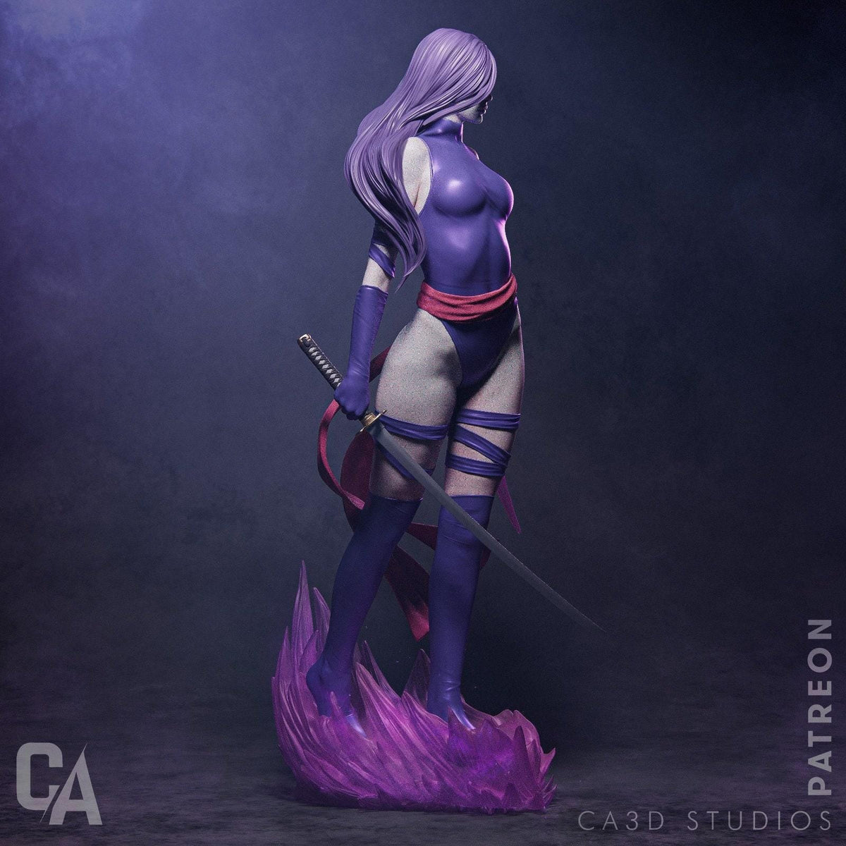Psylocke Marvel NSFW 3D Printed Statue – Mature X-Men Fan Art Resin Collectible, Made to Order for Adult Collectors