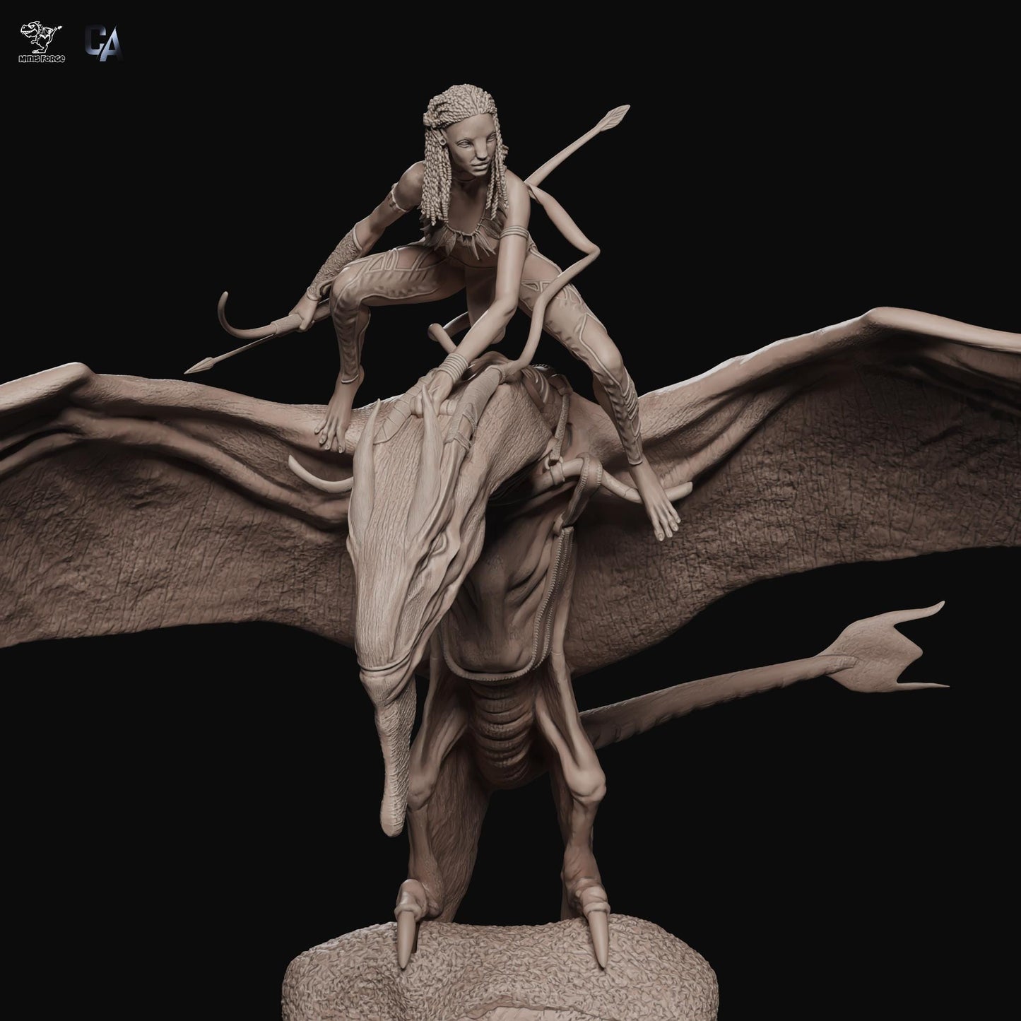 Stunning Neytiri Avatar Fanart Collectible Statue: High-Detail Na'vi Warrior Figure, Optional Ikran Companion
