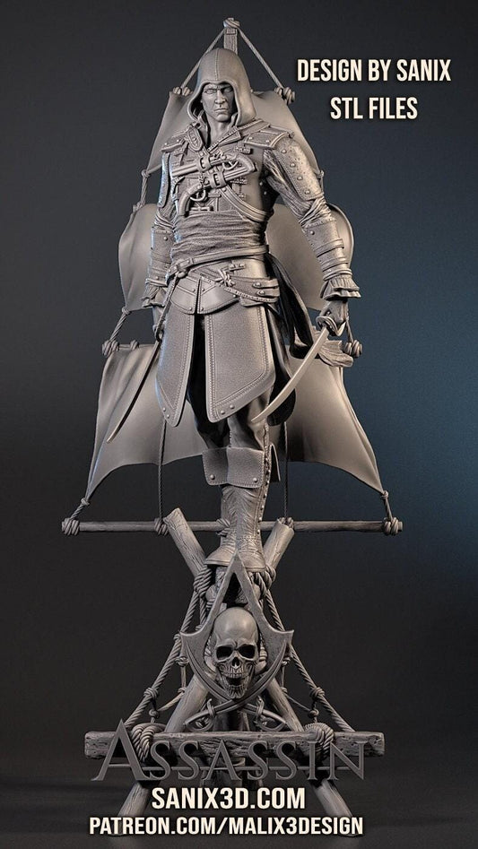 Assassin's Creed Black Flag 3D Printed Collectible Statue: Epic Edward Kenway Figure!