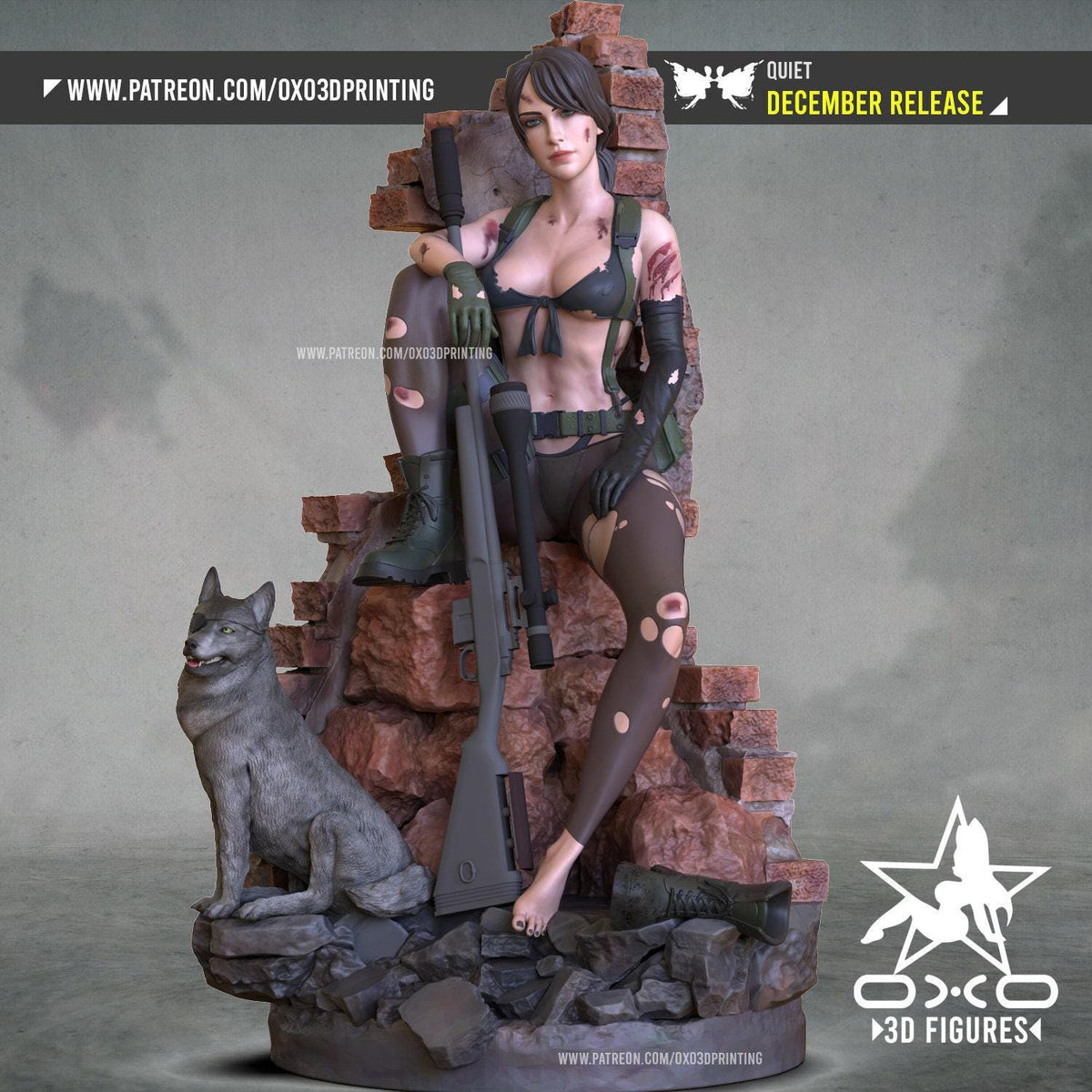 Quiet Metal Gear NSFW 3D Printed Statue – Mature Military Sci-Fi Resin Collectible, Made to Order for Adult Collectors