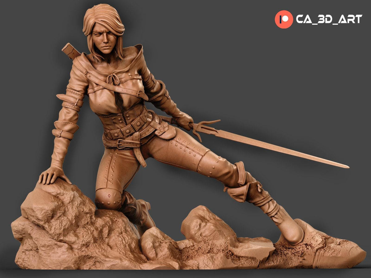 Ciri NSFW 3D Printed Statue – Mature Hooded Huntress Resin Collectible, Made to Order for Adult Collectors and Hobbyists