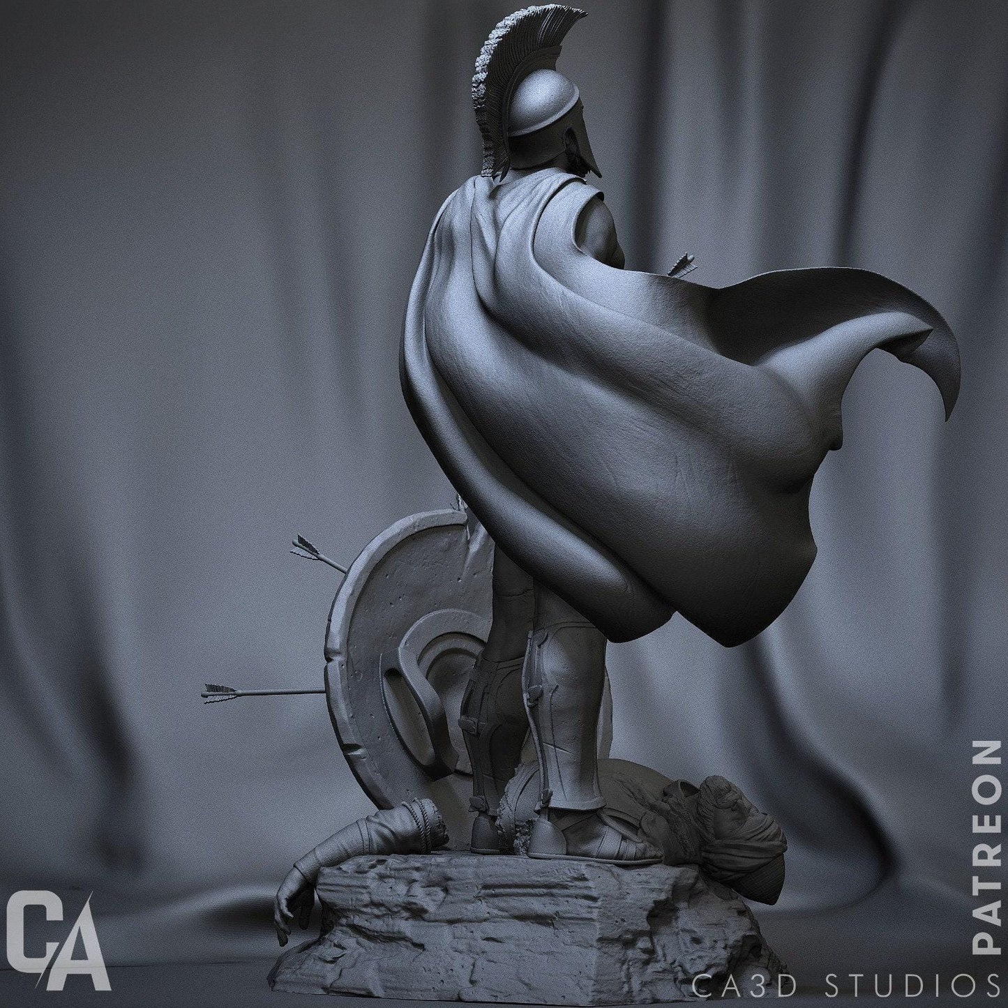 Leonidas King of Sparta - Majestic 3D Printed Collectible Statue: Immortalize the Hero of Thermopylae!