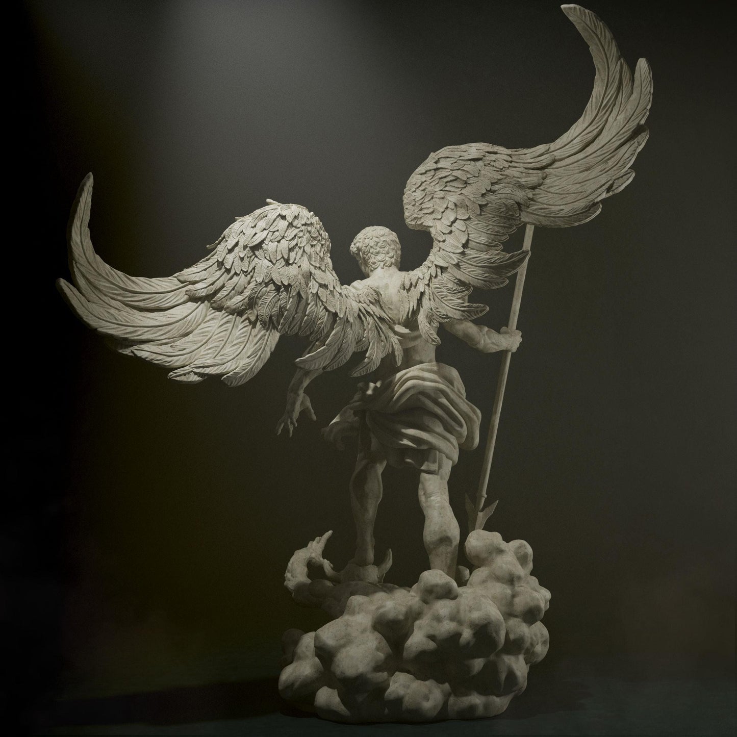 Archangel Michael Collectible Statue: Hand-Painted 3D Resin Figure - Divine Guardian Angel