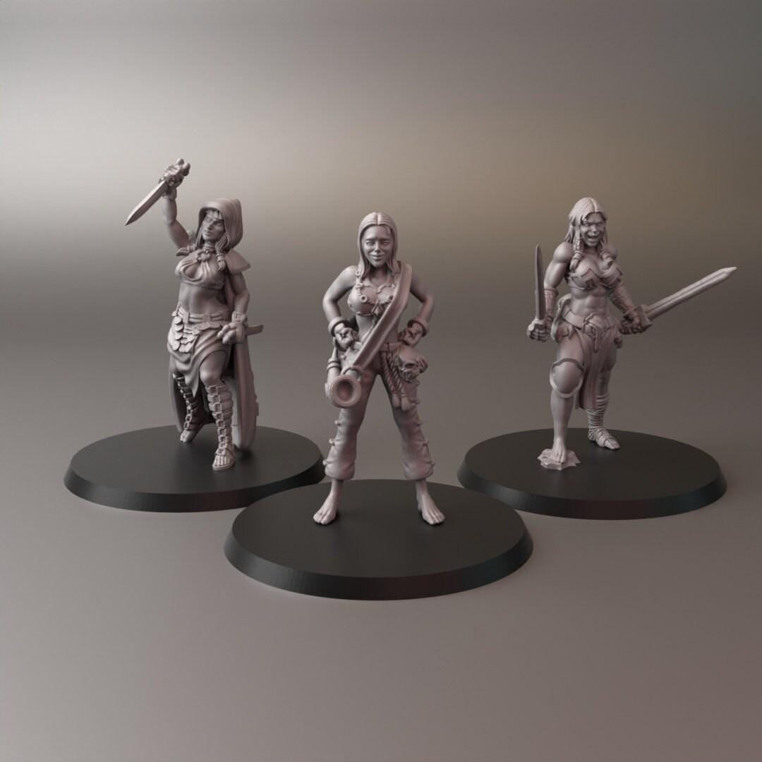 Amazon 3D Print Collectible Resin Miniature dnd Pathfinder ttrpg wargames d20 rpg 28mm 32mm 35mm 40mm 54mm 75mm dungeons and dragons