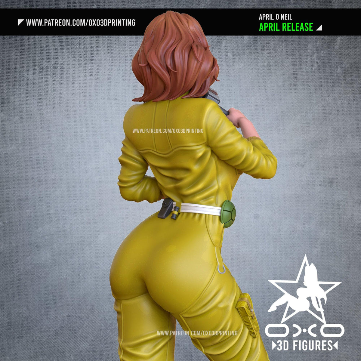 April O'Neal NSFW 3D Printed Statue – Mature Classic Reporter Resin Collectible, Made to Order for Adult Collectors