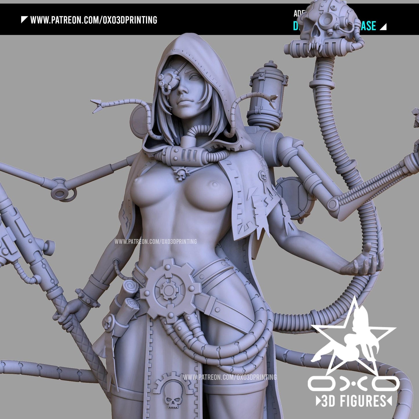 Warhammer 40k Inspired: Adeptus Mechanicus Female 3D Printed Resin Statue (NSFW)