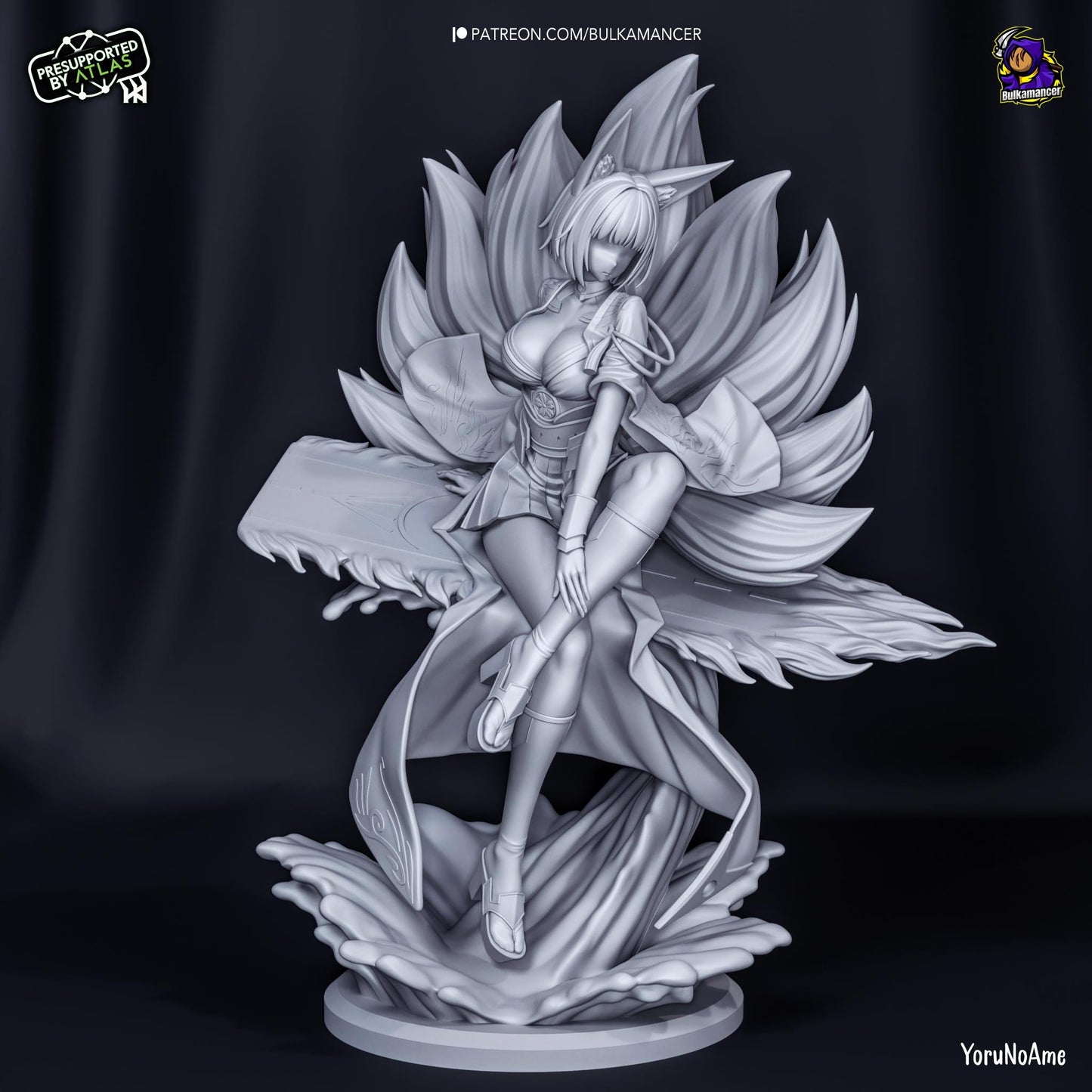 a statue of a woman with wings on a black background