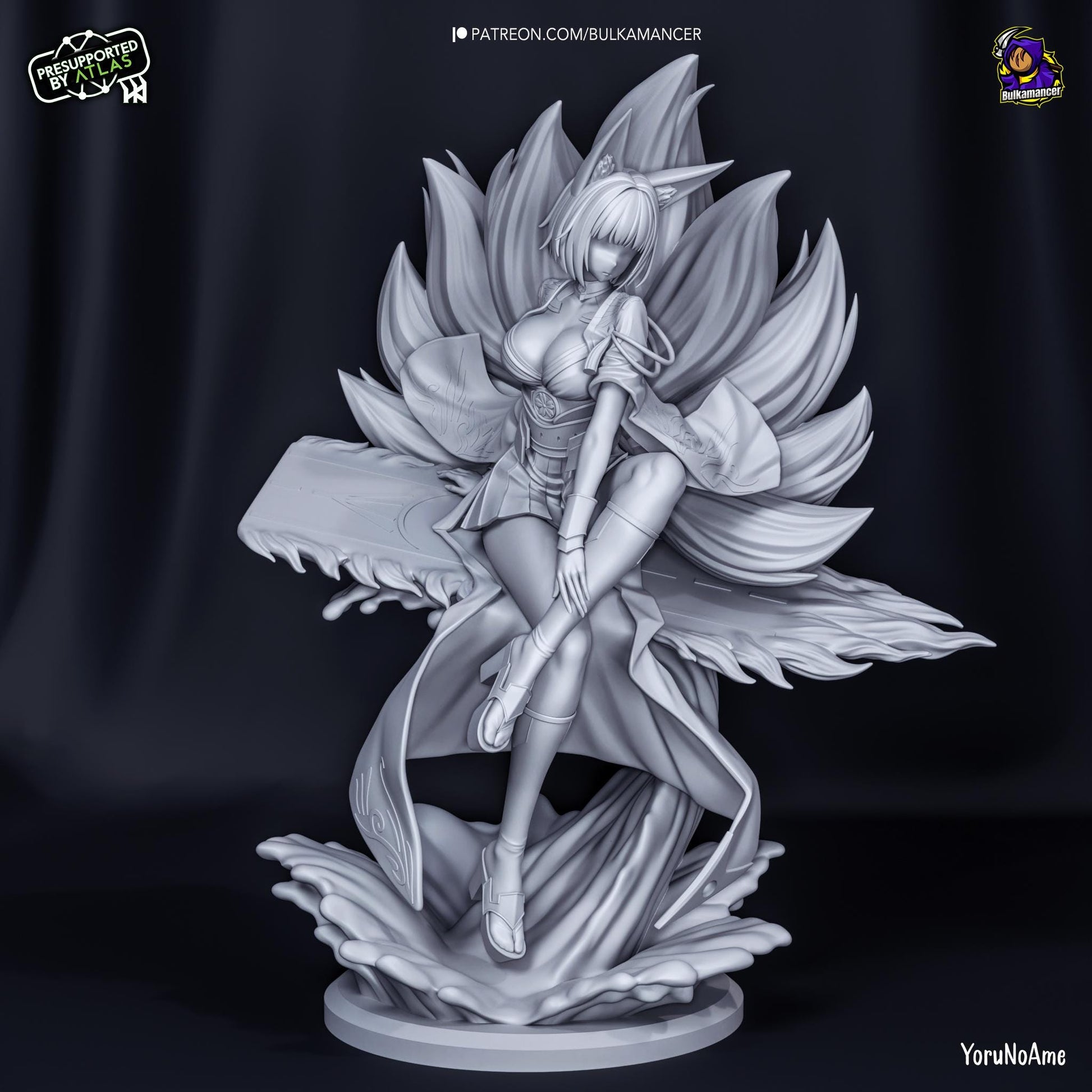 a statue of a woman with wings on a black background
