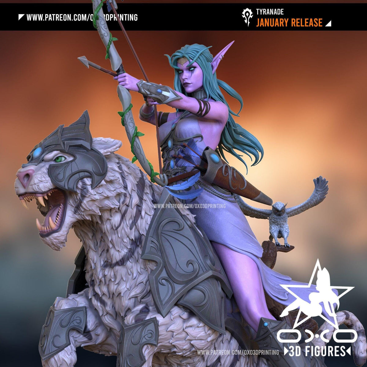 Tyrande Whisperwind NSFW 3D Printed Statue – Mature Fantasy Resin Collectible, Made to Order for Adult Collectors & Fans