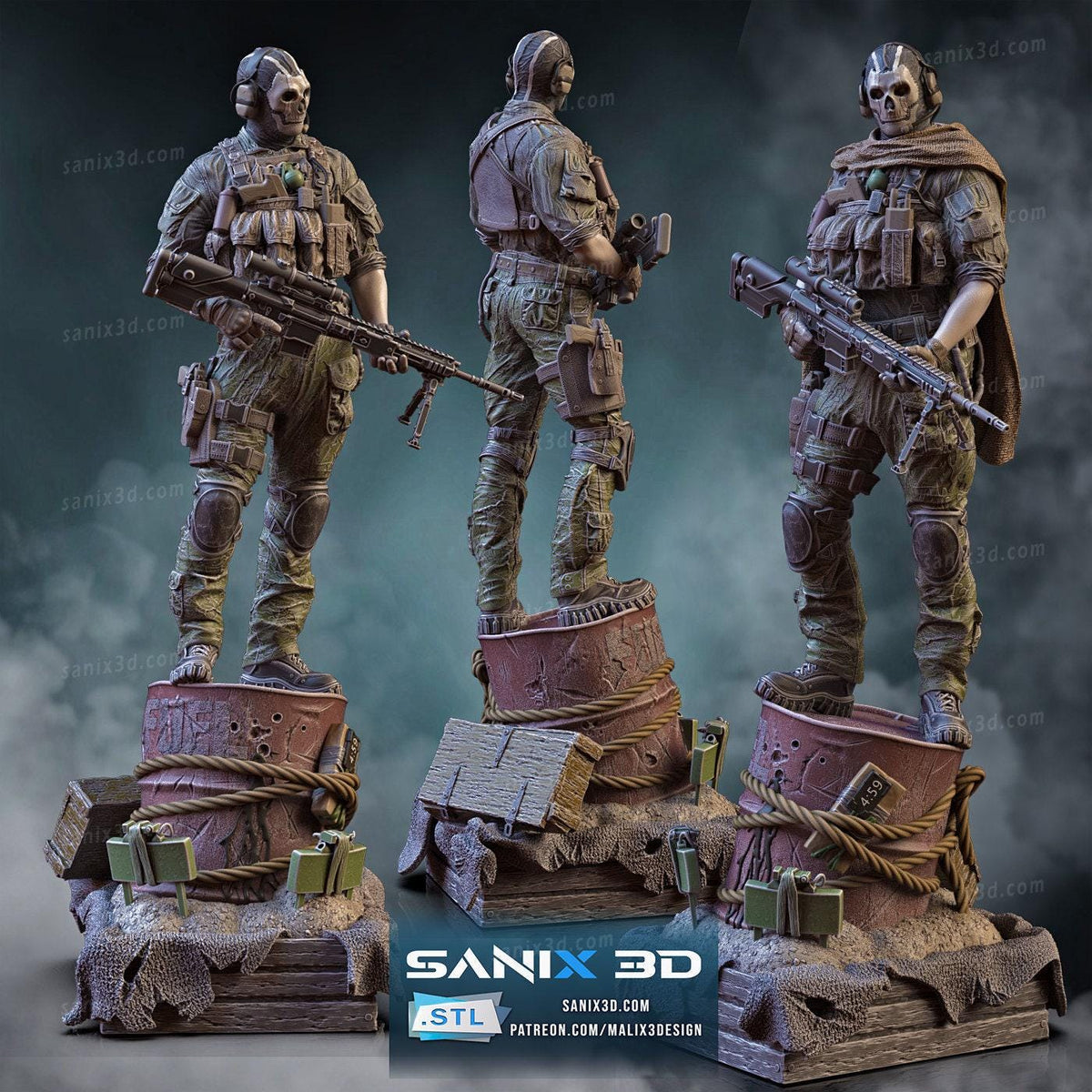 Ghost NSFW 3D Printed Statue – Mature CoD Tactical Operator Resin Collectible, Made to Order for Adult Collectors & Fans