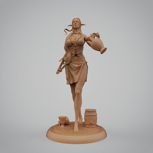 Mirabel Elf Barmaid NSFW 3D Printed Statue – Mature Fantasy Resin Collectible, Made to Order for Adult Collectors & Fans