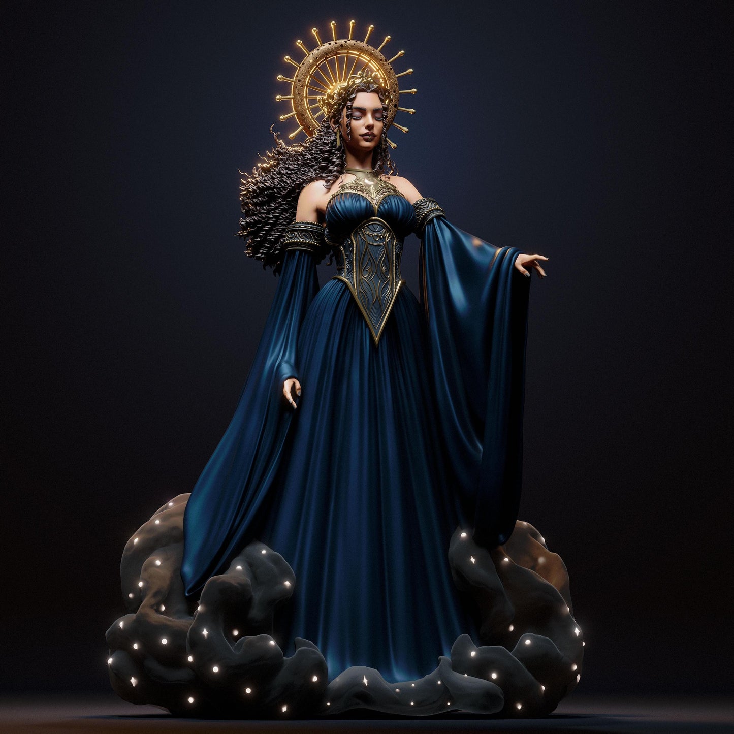 Goddess of Night: Nyx Collectible Statue – Hand-Painted 3D Resin Figure for Mythology Fans