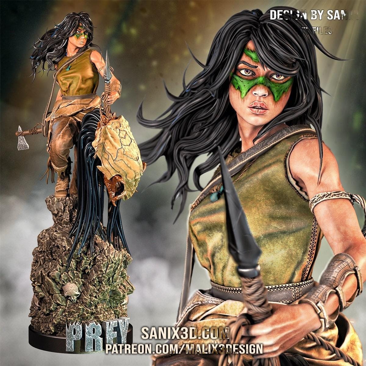 Naru (Prey: Predator) Collectible Resin Statue – Painted or Unpainted Model Kit for Fans