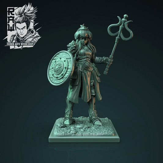 Burondi Cleric Human 3D Miniature | Fantasy RPG Figure in Idle & Action Poses
