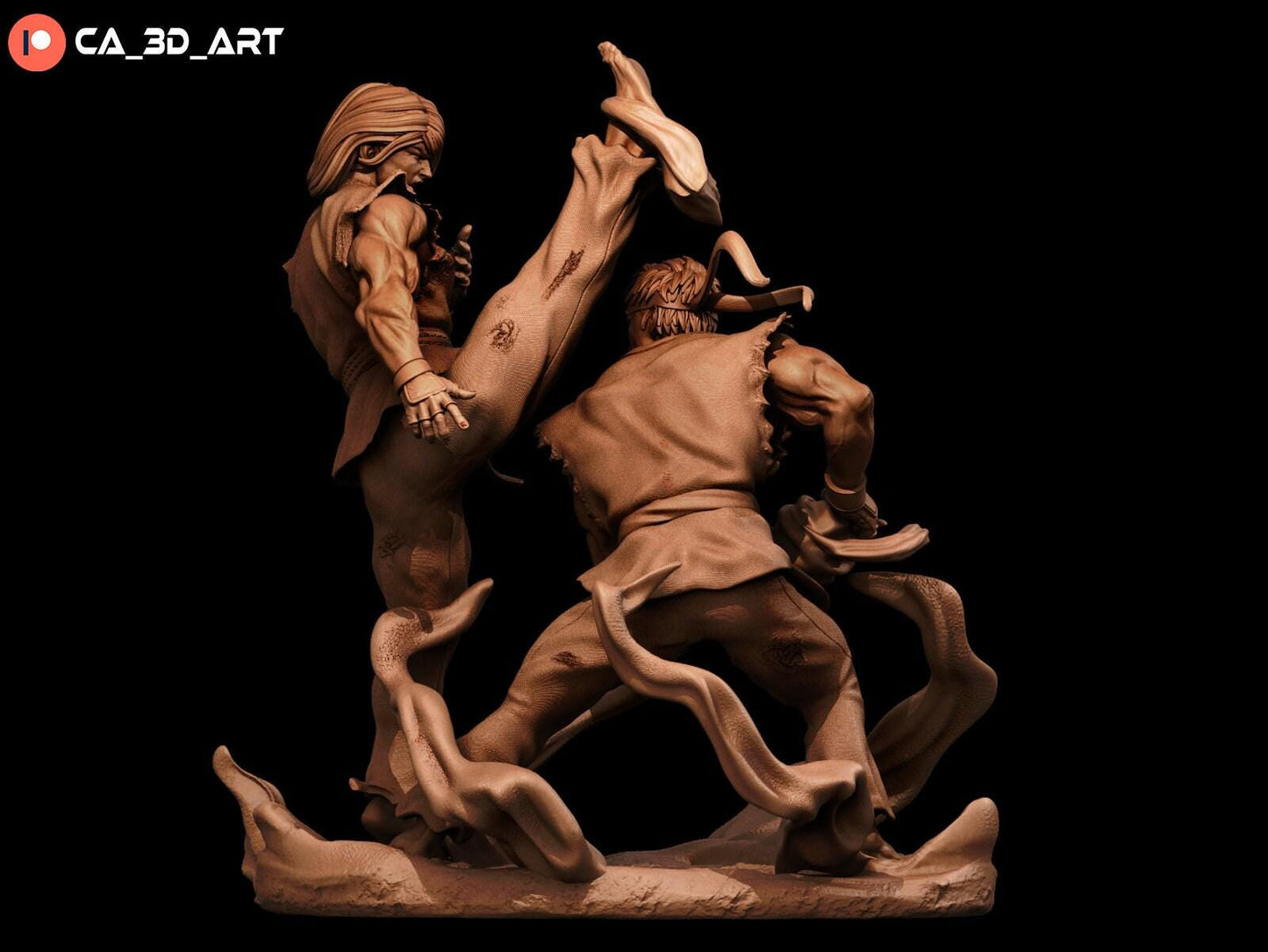 Ken and Ryu Street Fighter Collectible Resin Statues – Painted & Unpainted 3D Printed Model Kits