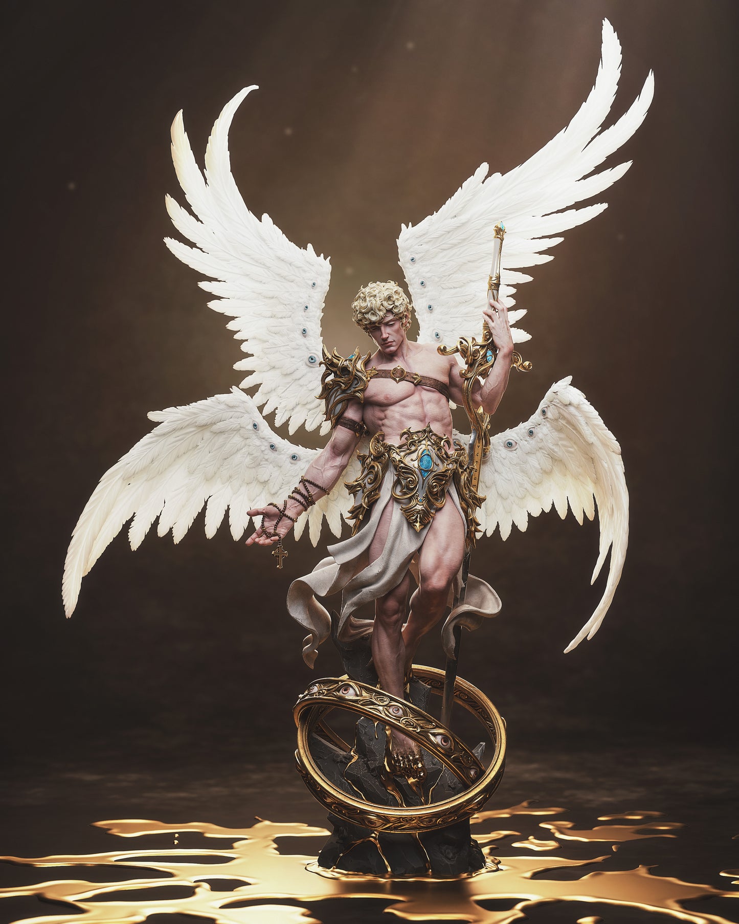 Highly-Detailed Cherubin Statue | Premium 3D Printed Resin Collectible for Fantasy & Angelic Art Lovers