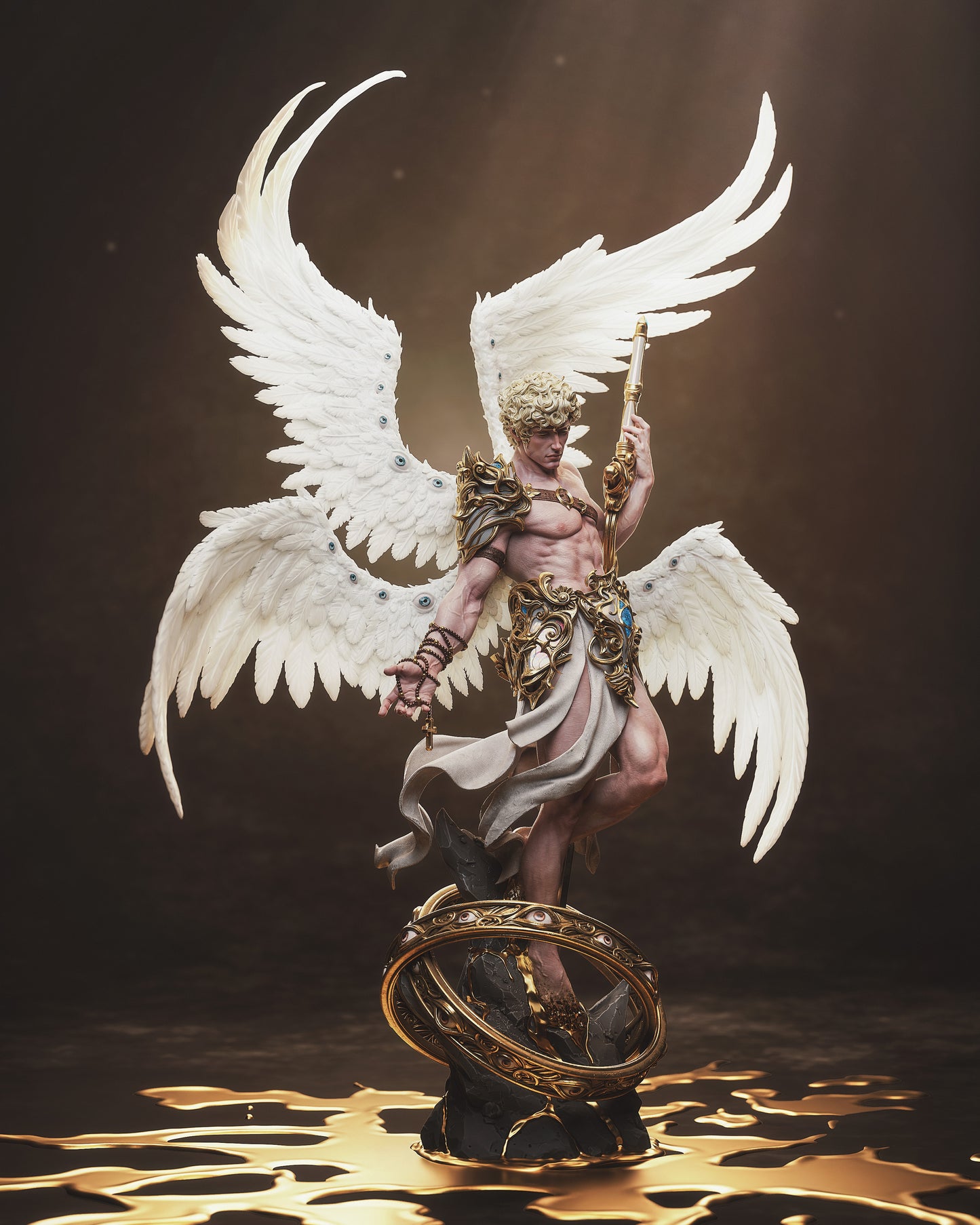 Highly-Detailed Cherubin Statue | Premium 3D Printed Resin Collectible for Fantasy & Angelic Art Lovers