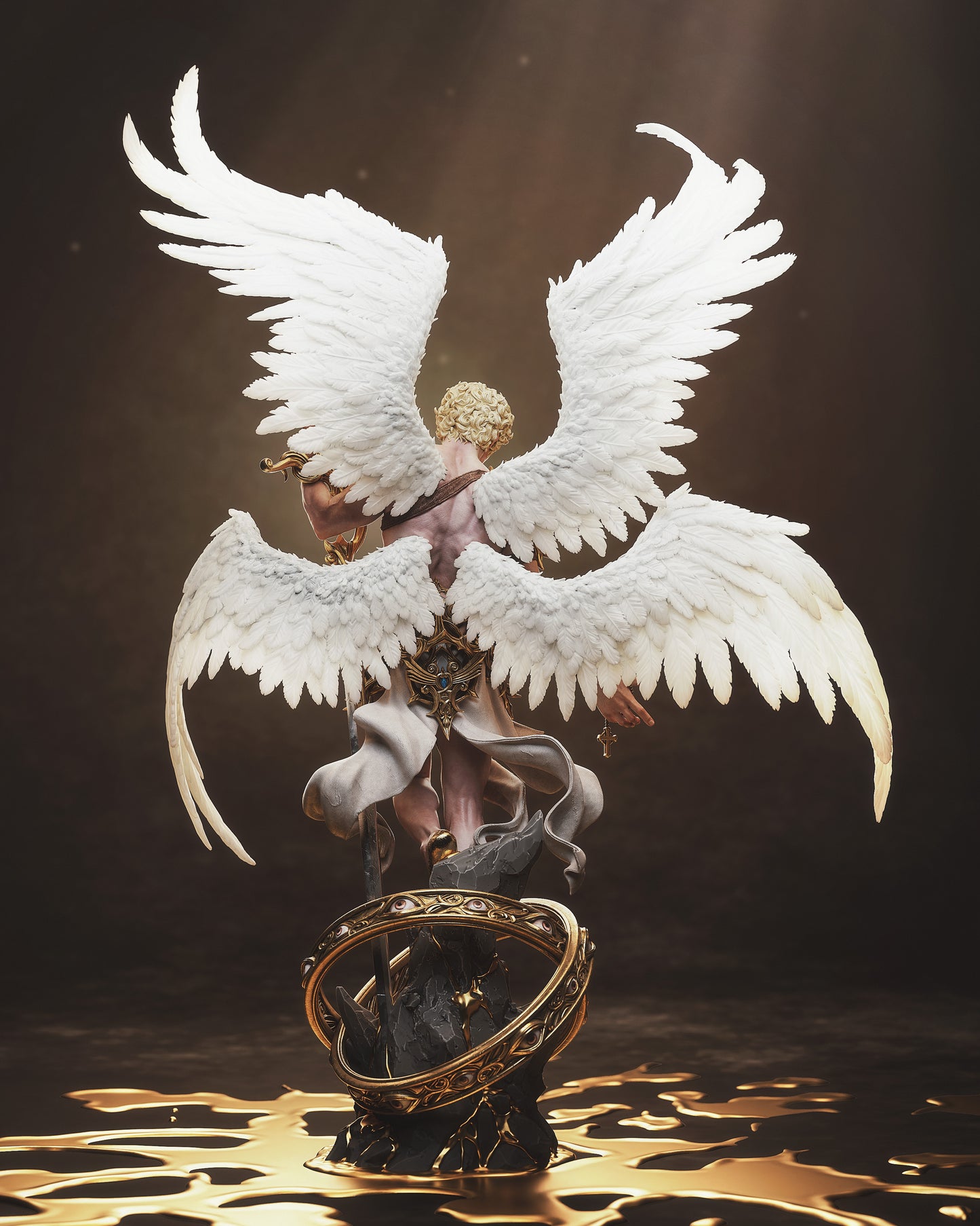 Highly-Detailed Cherubin Statue | Premium 3D Printed Resin Collectible for Fantasy & Angelic Art Lovers