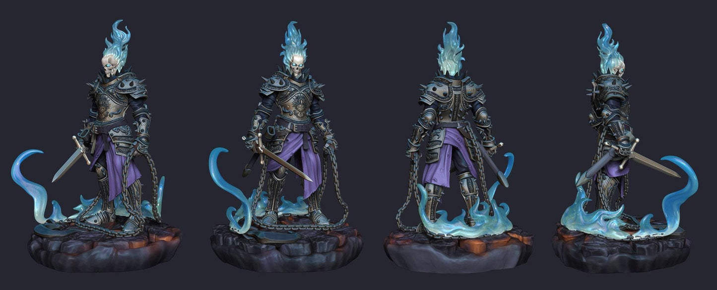 Furio Dvorga Head Knight of Cursed Vanguards Collectible Miniature, 35 mm, Tabletop miniatures, Pathfinder, dungeons and dragons, dnd