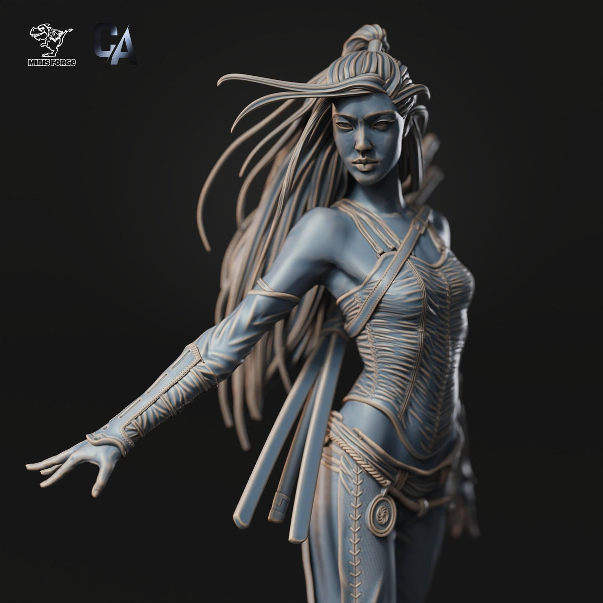 Asian Warrior NSFW 3D Printed Statue – Mature Historical Fantasy Resin Collectible, Made to Order for Adult Collectors