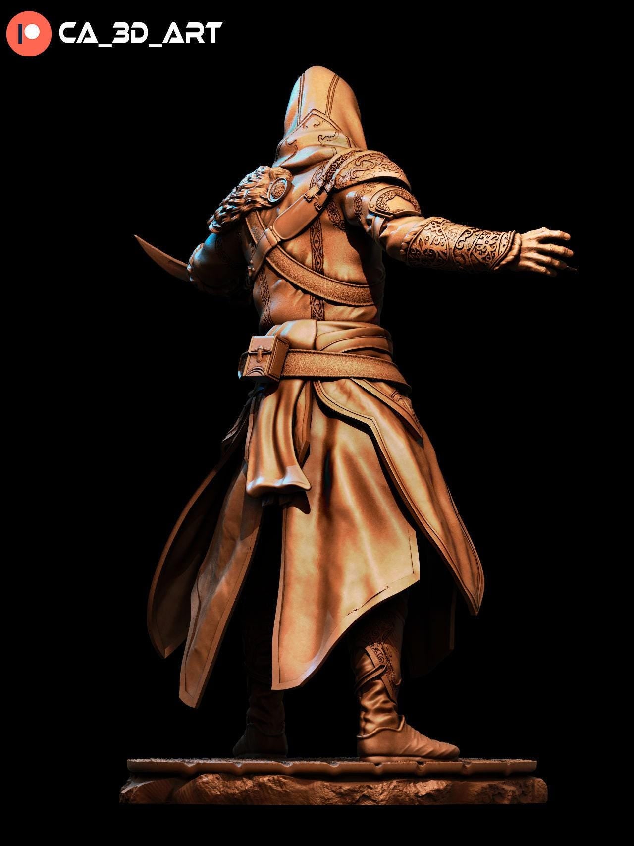 Ezio Auditore Collectible Statue: High-Detail 3D Printed Assassin's Creed Figure for Gamers
