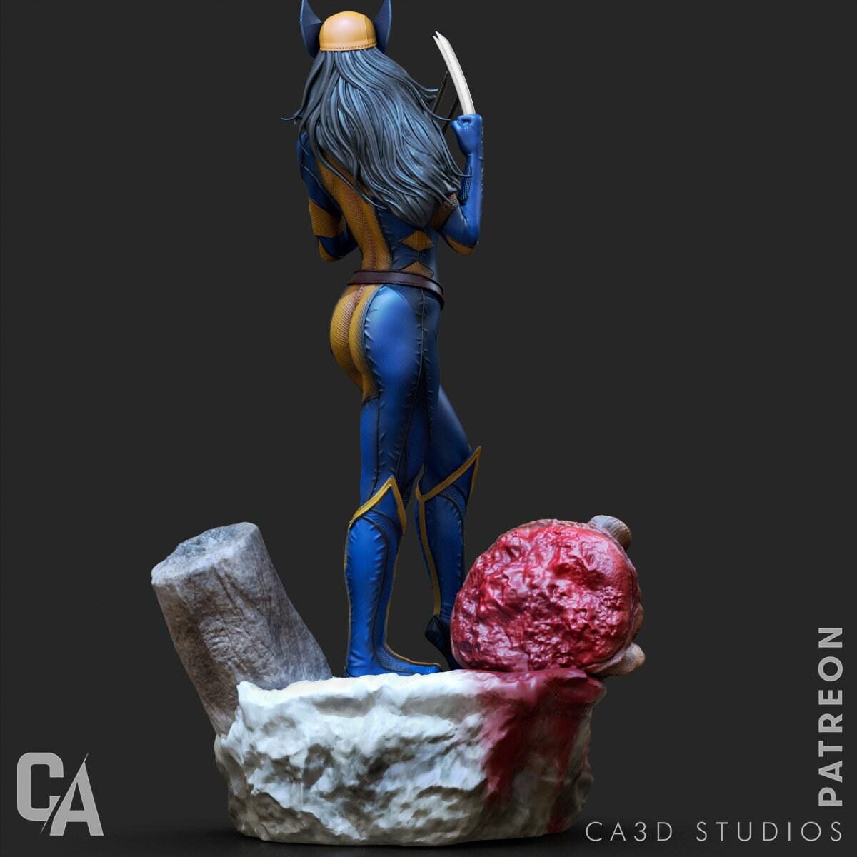 X-23 Laura Kinney NSFW 3D Printed Statue – Mature Clawed Mutant Resin Collectible, Made to Order for Adult Collectors