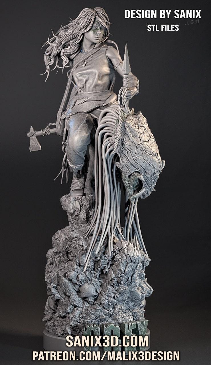 Naru (Prey: Predator) Collectible Resin Statue – Painted or Unpainted Model Kit for Fans