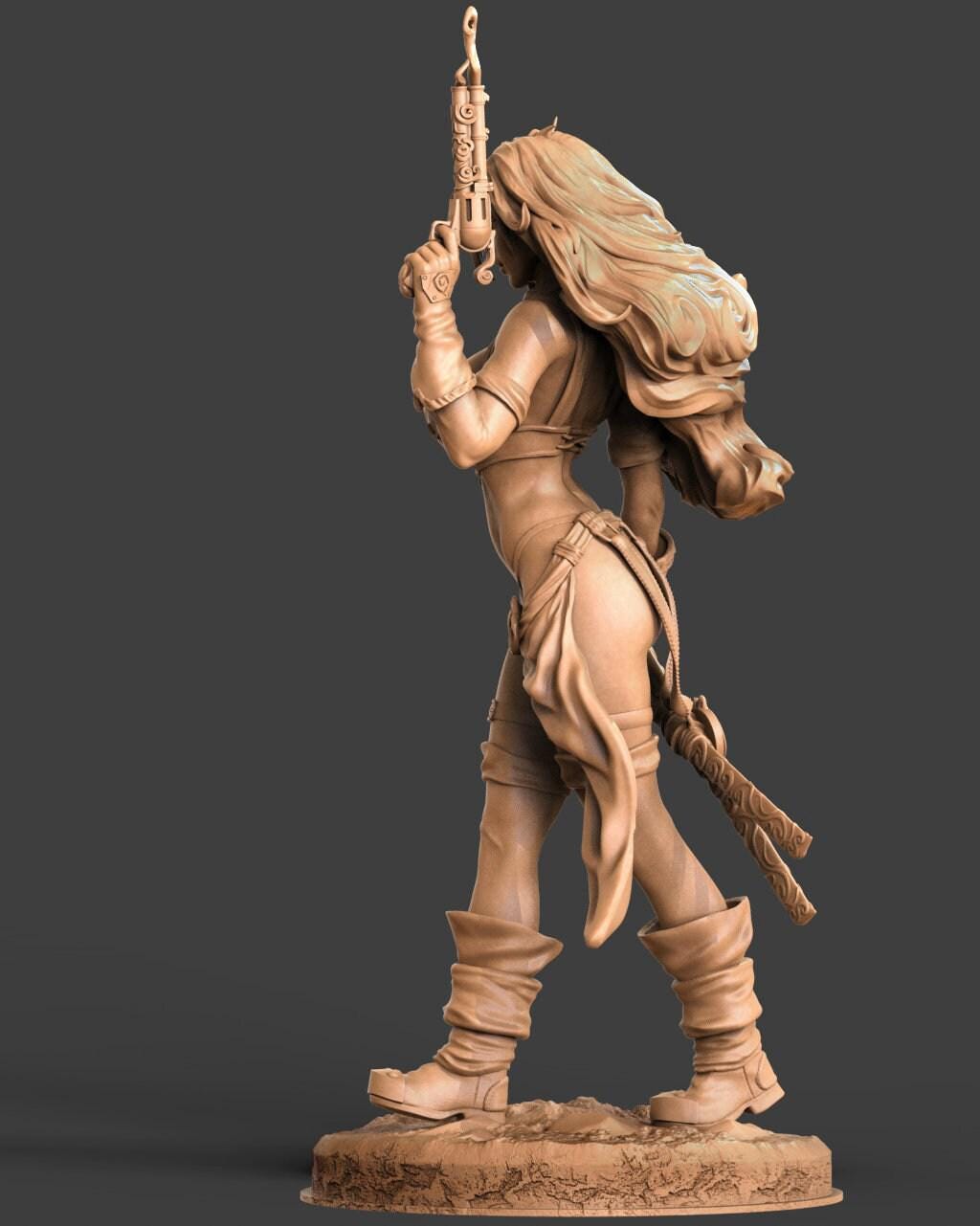 Red Monika Battle Chasers NSFW 3D Printed Statue – Mature Comic Resin Collectible, Made to Order for Adult Collectors