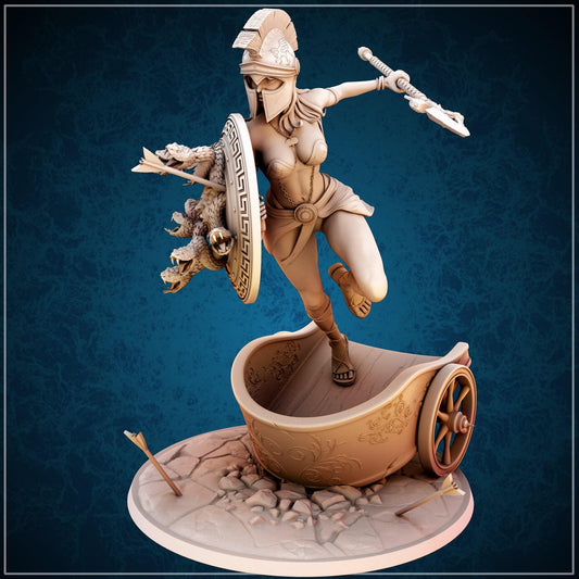 Athae, Greek Warrior 3d printed statue Collectible Miniature figure gift idea nsfw pin up unpainted 35 mm 75 mm