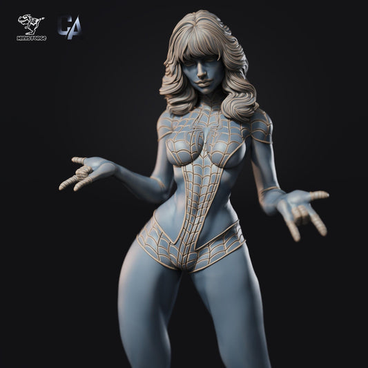 Stunning Spider Mary Jane 3D Printed Statue: Spider-Man Fan Art Collectible - Detailed MJ Figure