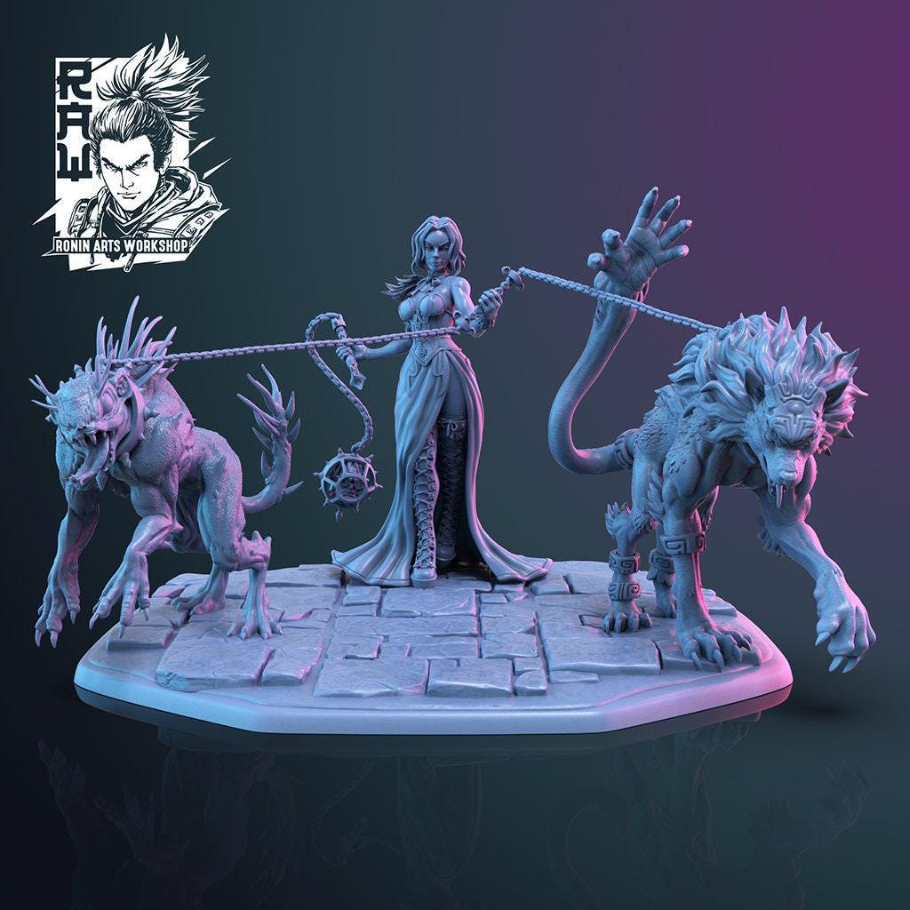 Nenia The Monster's Mistress: Command the Shadows in 35mm Scale for DnD, Pathfinder, and Collectible Miniature Enthusiasts, 35mm scale