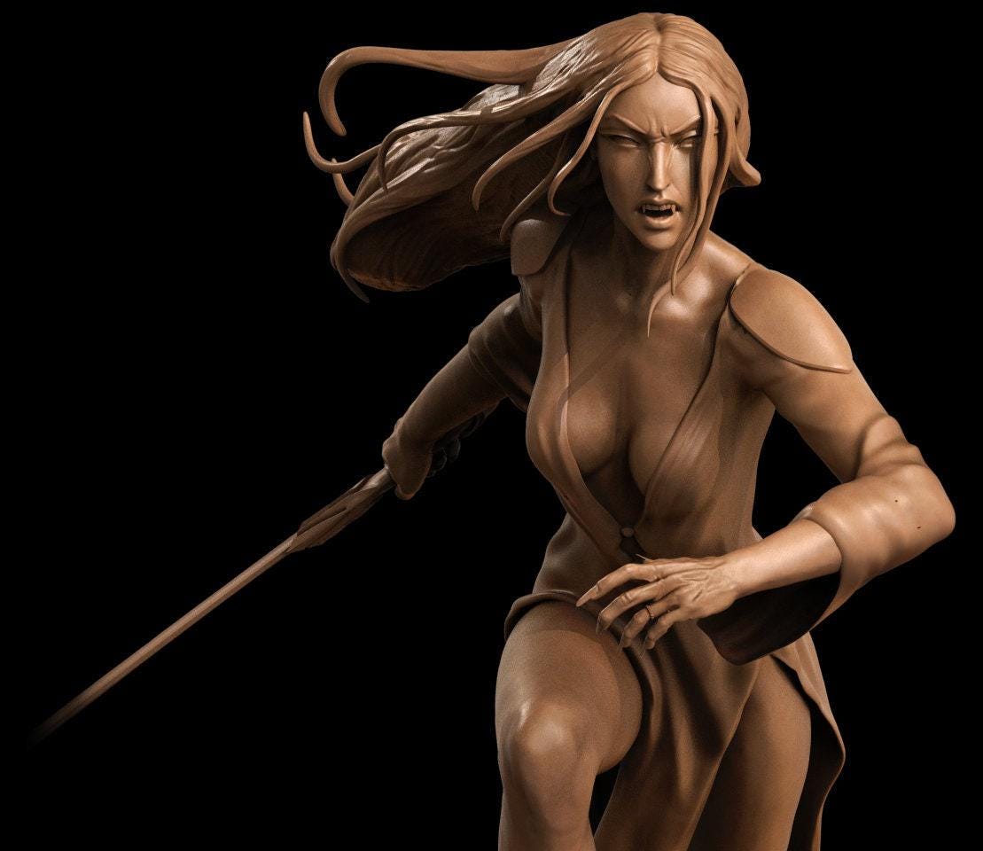 Carmilla NSFW 3D Printed Statue – Mature Gothic Horror Resin Collectible, Made to Order for Adult Collectors & Fans