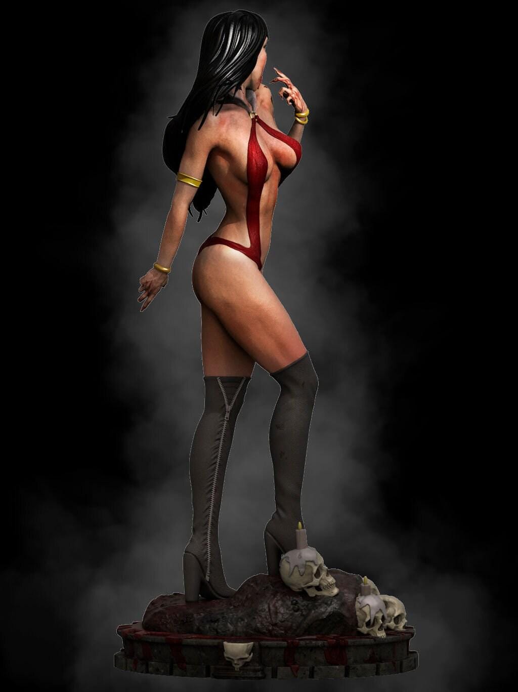 Vampirella NSFW 3D Printed Statue – Mature Gothic Vampire Queen Resin Collectible, Made to Order for Adult Collectors