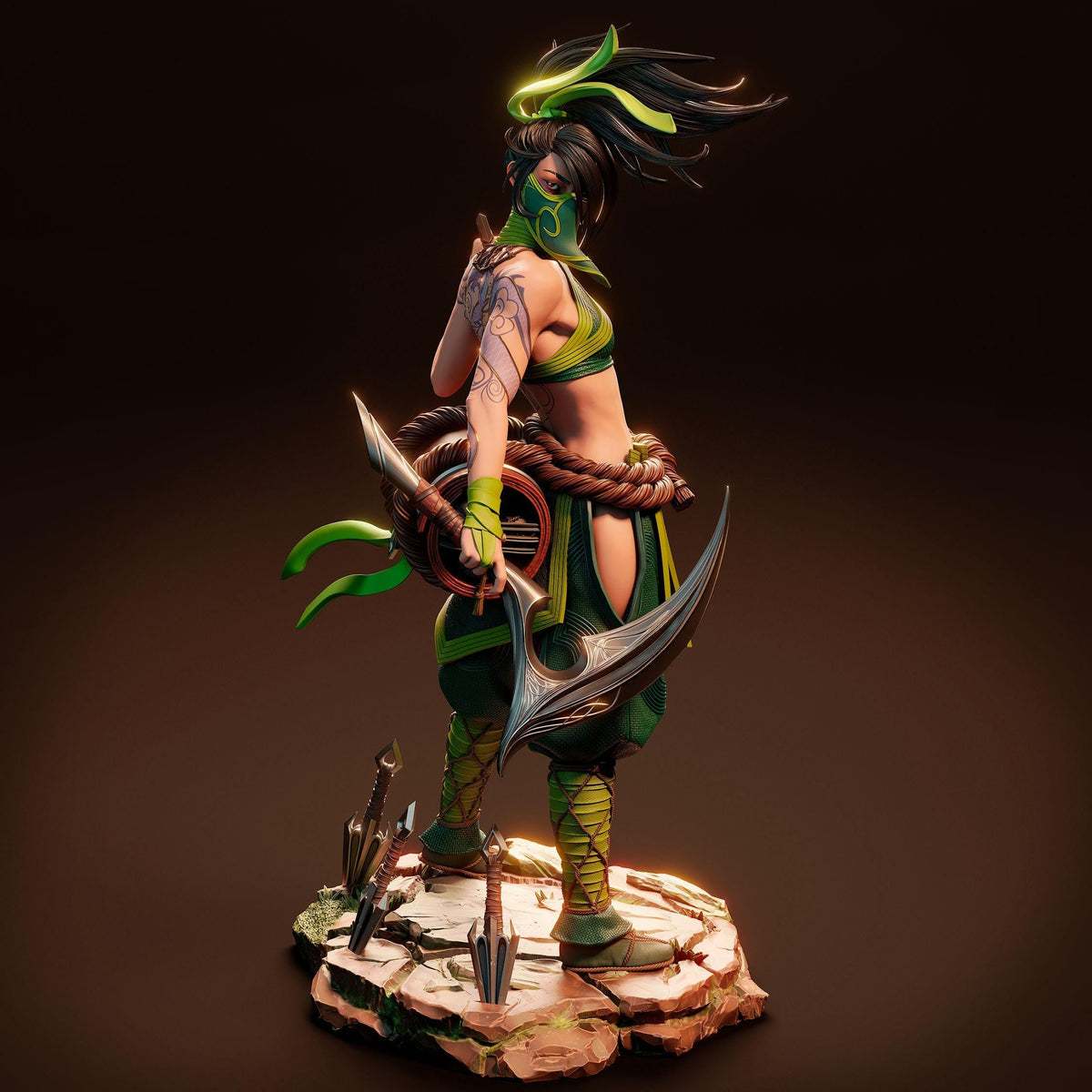 Akali NSFW 3D Printed Statue – Mature LoL Ninja Assassin Resin Collectible, Made to Order for Adult Collectors & Fans