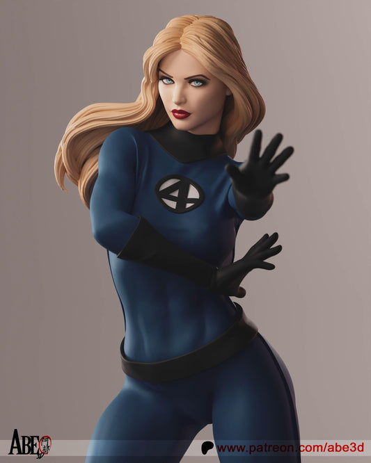 Sue Storm Marvel NSFW 3D Printed Statue – Mature Fantastic Heroine Resin Collectible, Made to Order for Adult Collectors