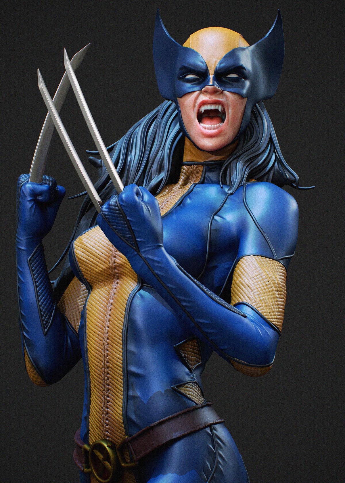 X-23 Laura Kinney NSFW 3D Printed Statue – Mature Clawed Mutant Resin Collectible, Made to Order for Adult Collectors