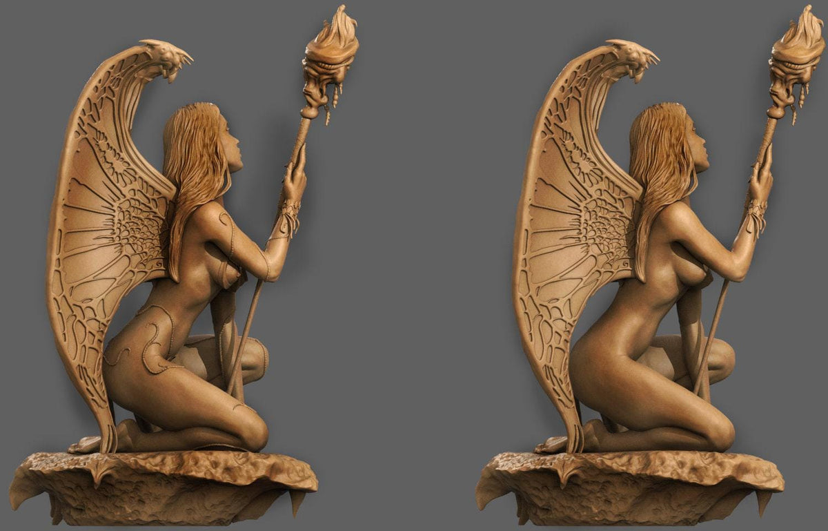 Boris Vallejo Style Butterfly Wings NSFW 3D Printed Statue – Mature Fantasy Resin Collectible, Made to Order for Adults