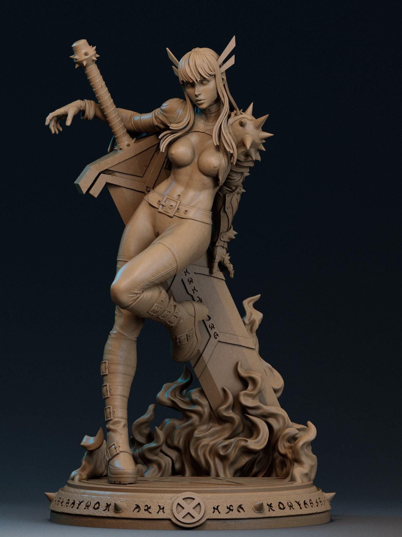 Magik 3D Printed Collectible Miniature Statue: X-Men Heroine Figure