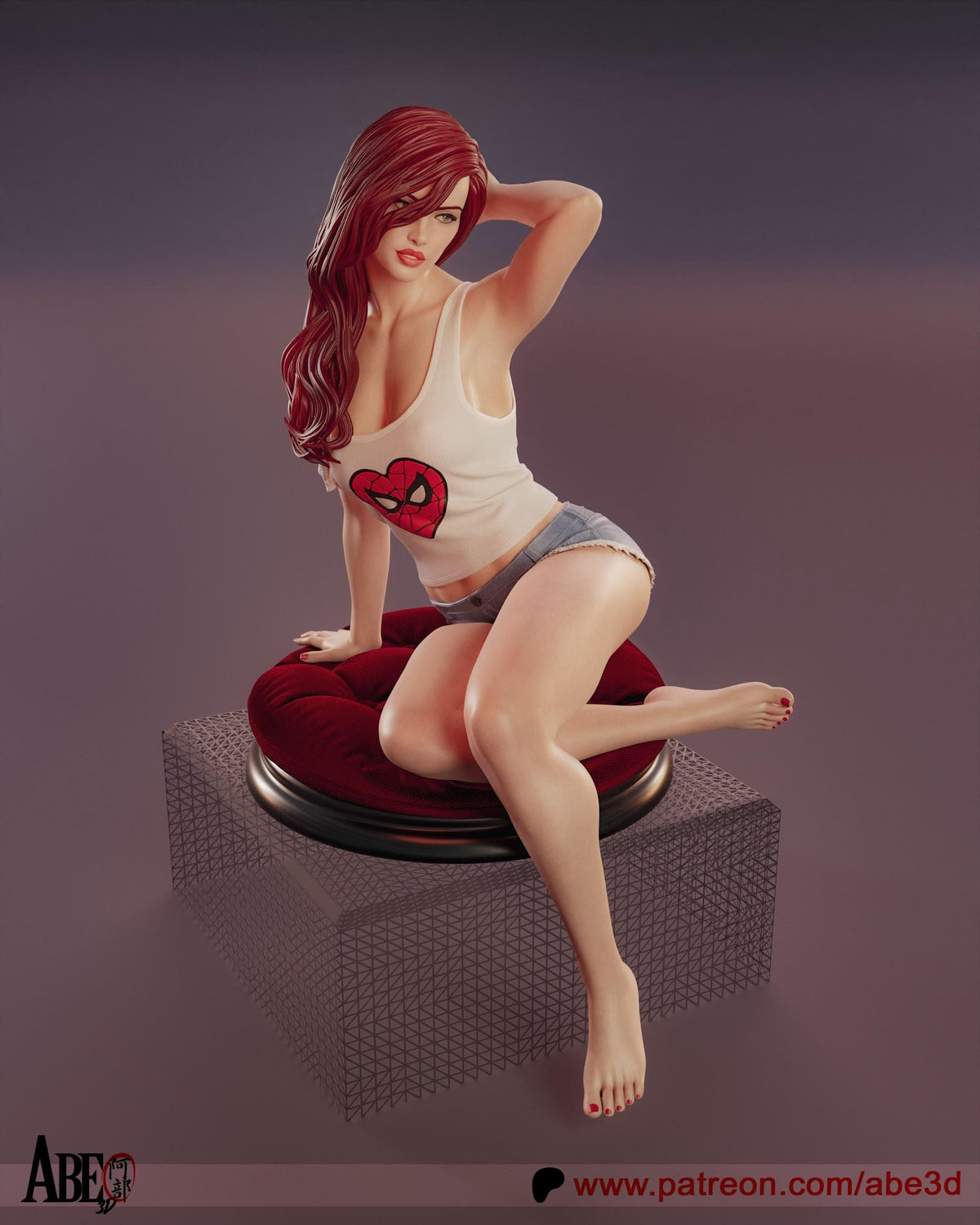 Mary Jane Marvel NSFW 3D Printed Statue – Mature Superhero Icon Resin Collectible, Made to Order for Adult Collectors