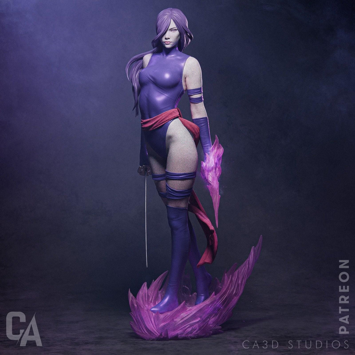 Psylocke Marvel NSFW 3D Printed Statue – Mature X-Men Fan Art Resin Collectible, Made to Order for Adult Collectors
