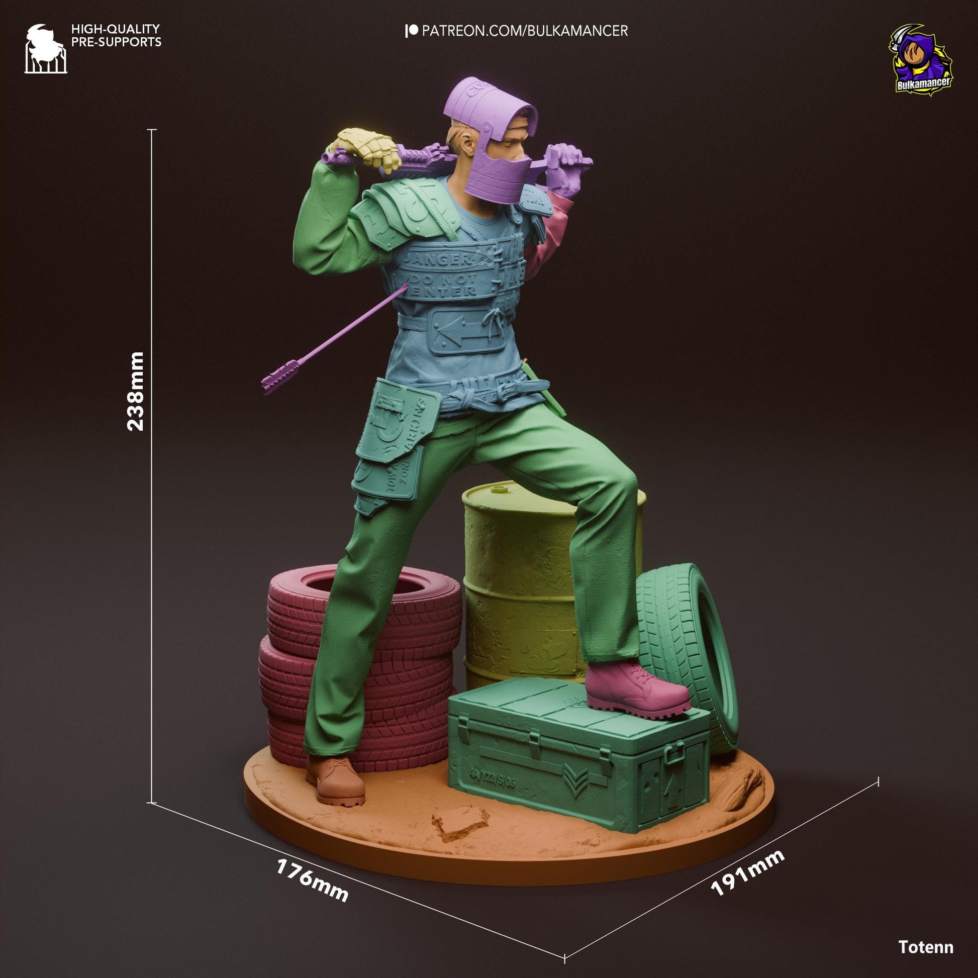 a figurine of a man with a hat and a cane