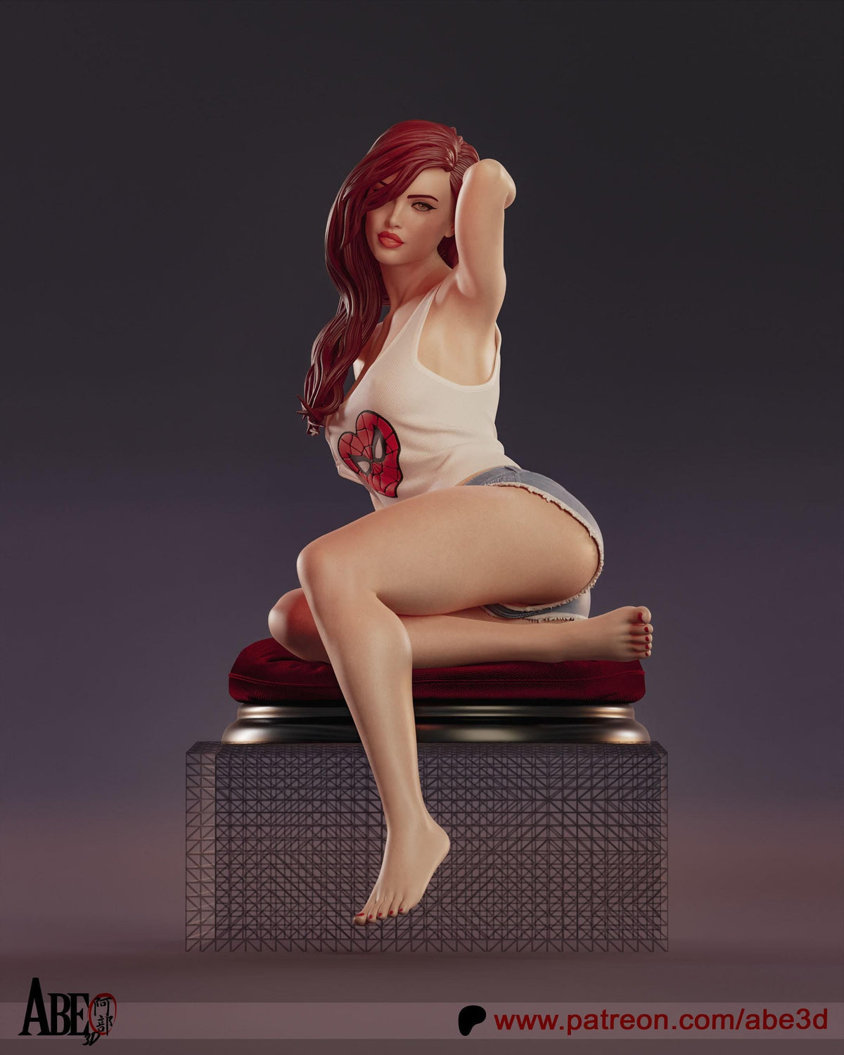 Mary Jane Marvel NSFW 3D Printed Statue – Mature Superhero Icon Resin Collectible, Made to Order for Adult Collectors