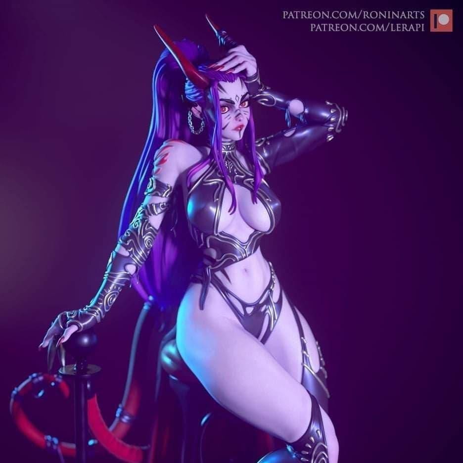 Pinup Lucille NSFW 3D Printed Statue – Mature Succubus Pin-Up Resin Collectible, Made to Order for Adult Collectors