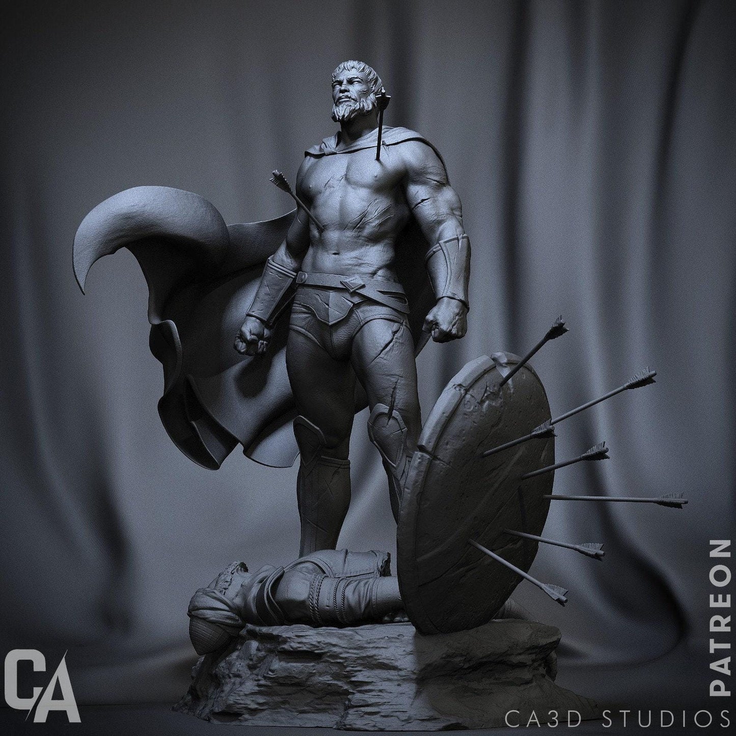 Leonidas King of Sparta - Majestic 3D Printed Collectible Statue: Immortalize the Hero of Thermopylae!