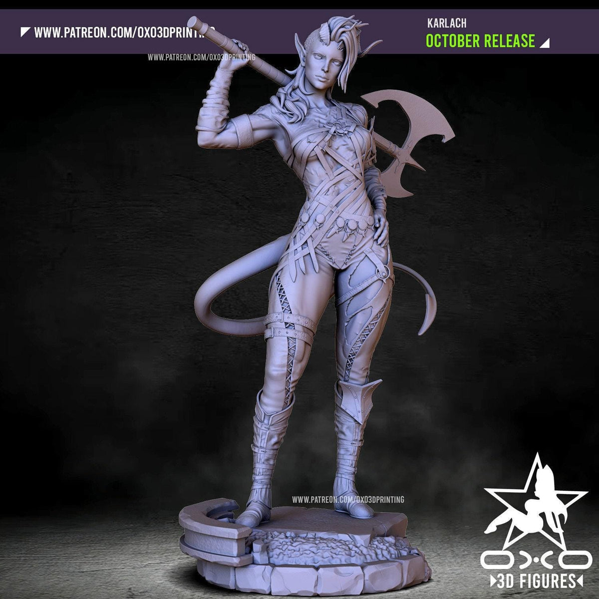 Karlach Infernal NSFW 3D Printed Statue – Mature Baldur's Gate Resin Collectible, Made to Order for Adult Collectors