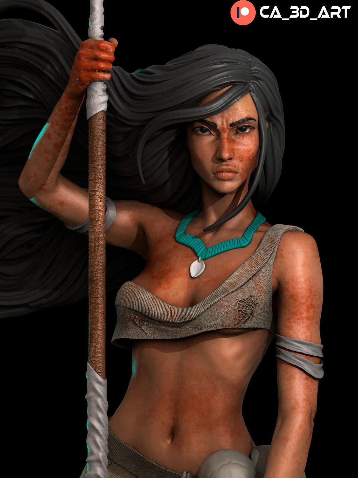 Tribal Warrior Princess NSFW 3D Printed Statue – Mature Warrior Resin Collectible, Made to Order for Adult Collectors