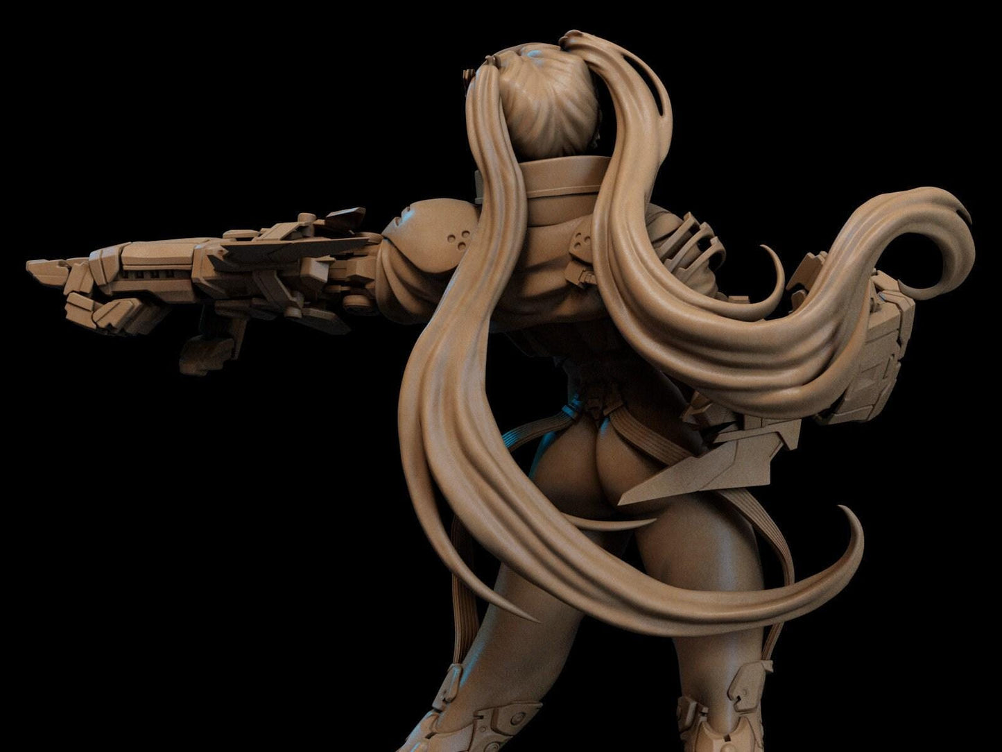 Explosive Rebecca Smasher 3D Printed Statue: Iconic Cyberpunk Edgerunners Anime Fan Art Collectible