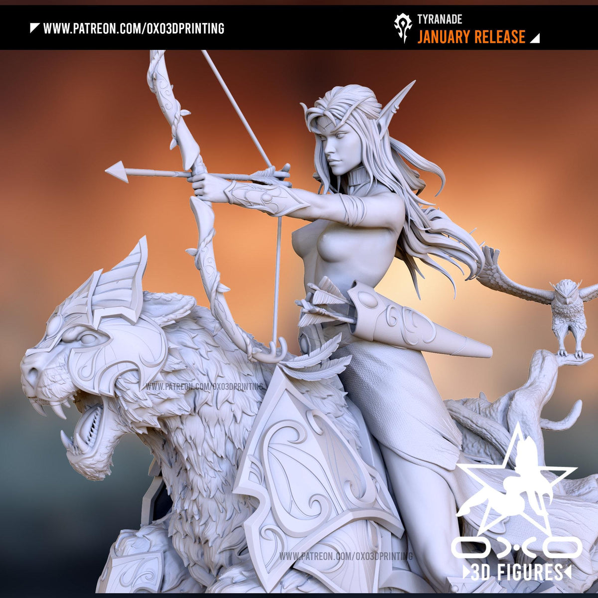 Tyrande Whisperwind NSFW 3D Printed Statue – Mature Fantasy Resin Collectible, Made to Order for Adult Collectors & Fans