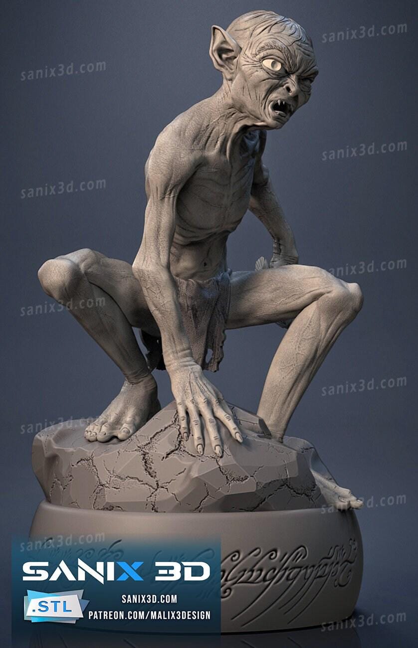 Experience the Caves: Detailed Gollum Lord of the Rings Resin Figure - Hand Painted or Unpainted Collectible