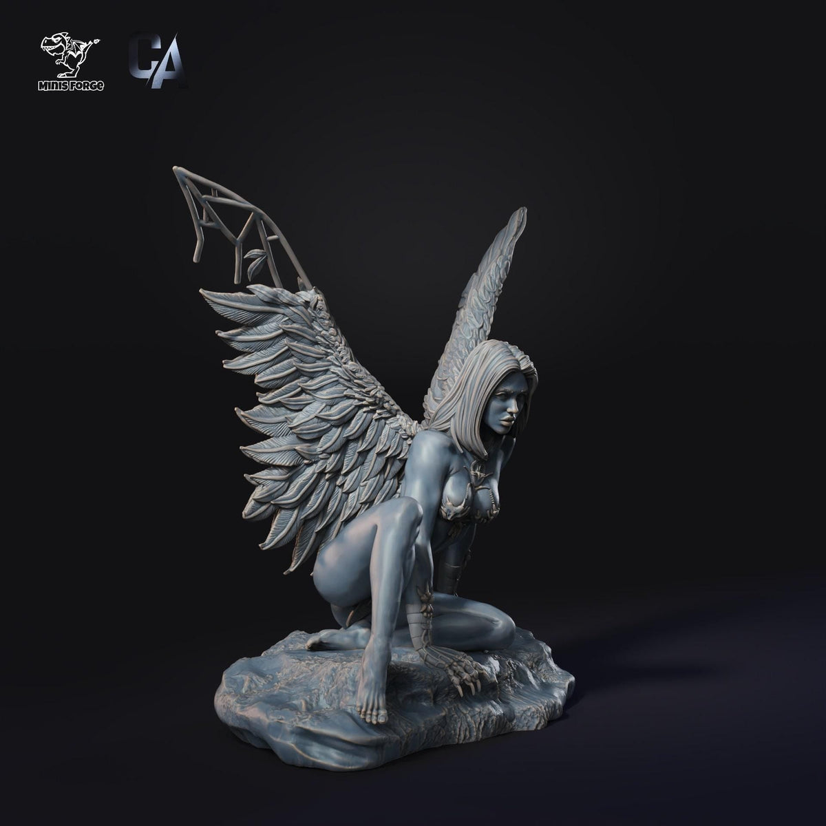 Boris Vallejo Broken Wing NSFW 3D Printed Statue – Mature Fantasy Resin Collectible, Made to Order for Adult Collectors